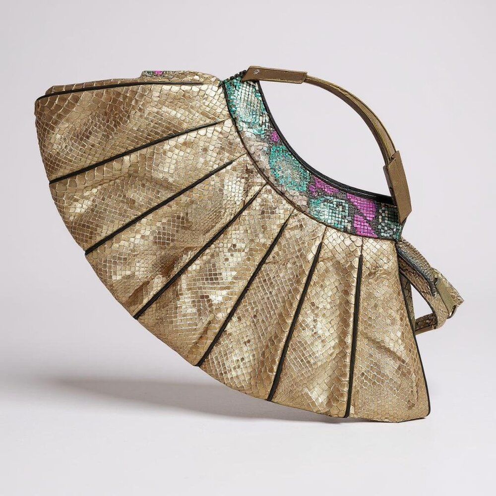 Vintage Caprice Python Half Moon Handbag - image 1